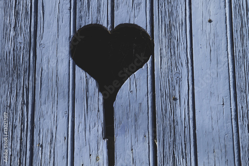 heart on wooden door