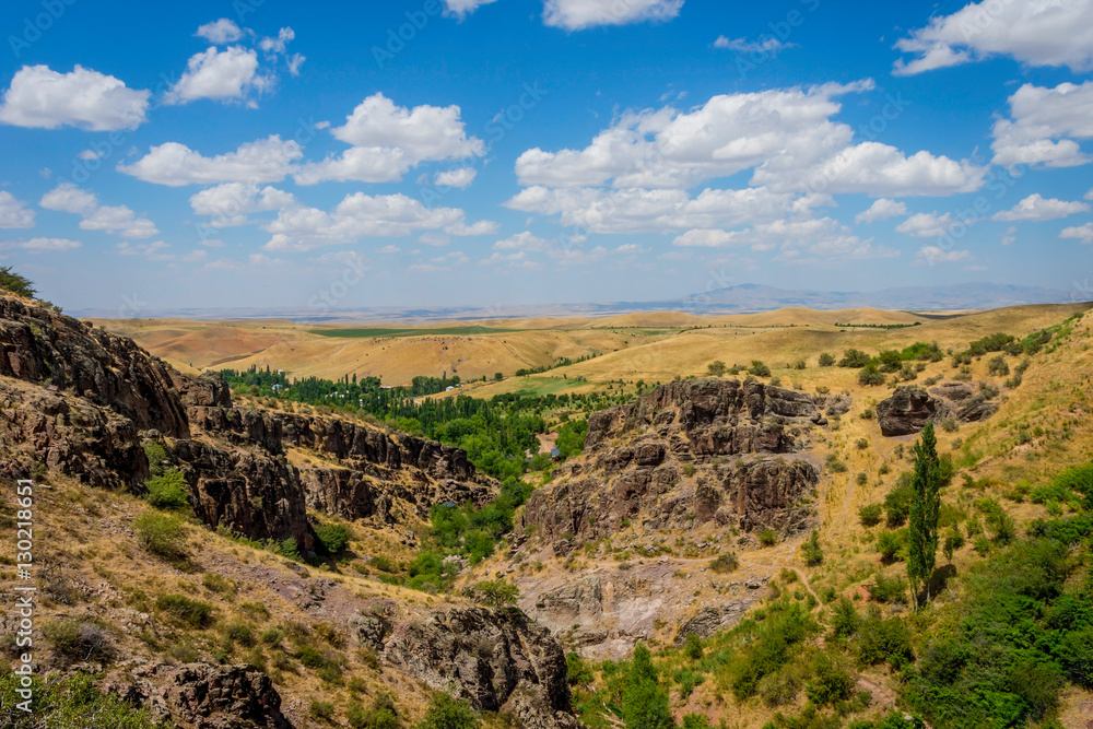 Turbat canyon and grasslands behind, Kazakhstan Turbat canyon and grasslands behind, Kazakhstan