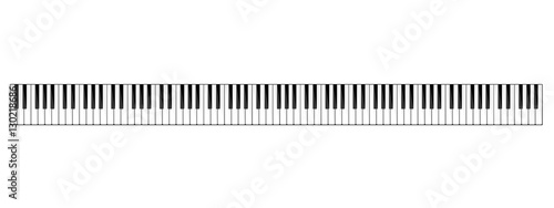 Vector illustration. Musical flat background. Piano key, keyboard. Melody. Instrument.