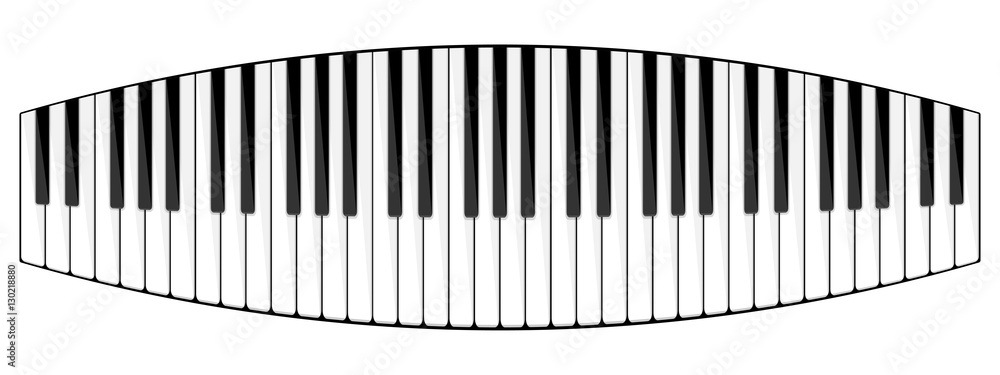 Fototapeta premium Vector illustration. Musical flat background. Piano key, keyboard. Melody. Instrument.