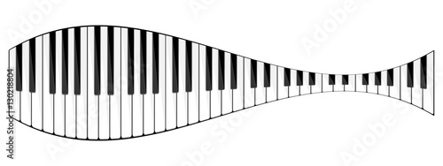 Vector illustration. Musical flat background. Piano key, keyboard. Melody. Instrument.