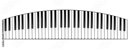 Vector illustration. Musical flat background. Piano key, keyboard. Melody. Instrument.