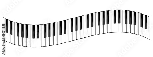 Vector illustration. Musical flat background. Piano key, keyboard. Melody. Instrument.