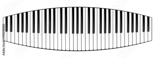 Vector illustration. Musical flat background. Piano key, keyboard. Melody. Instrument.