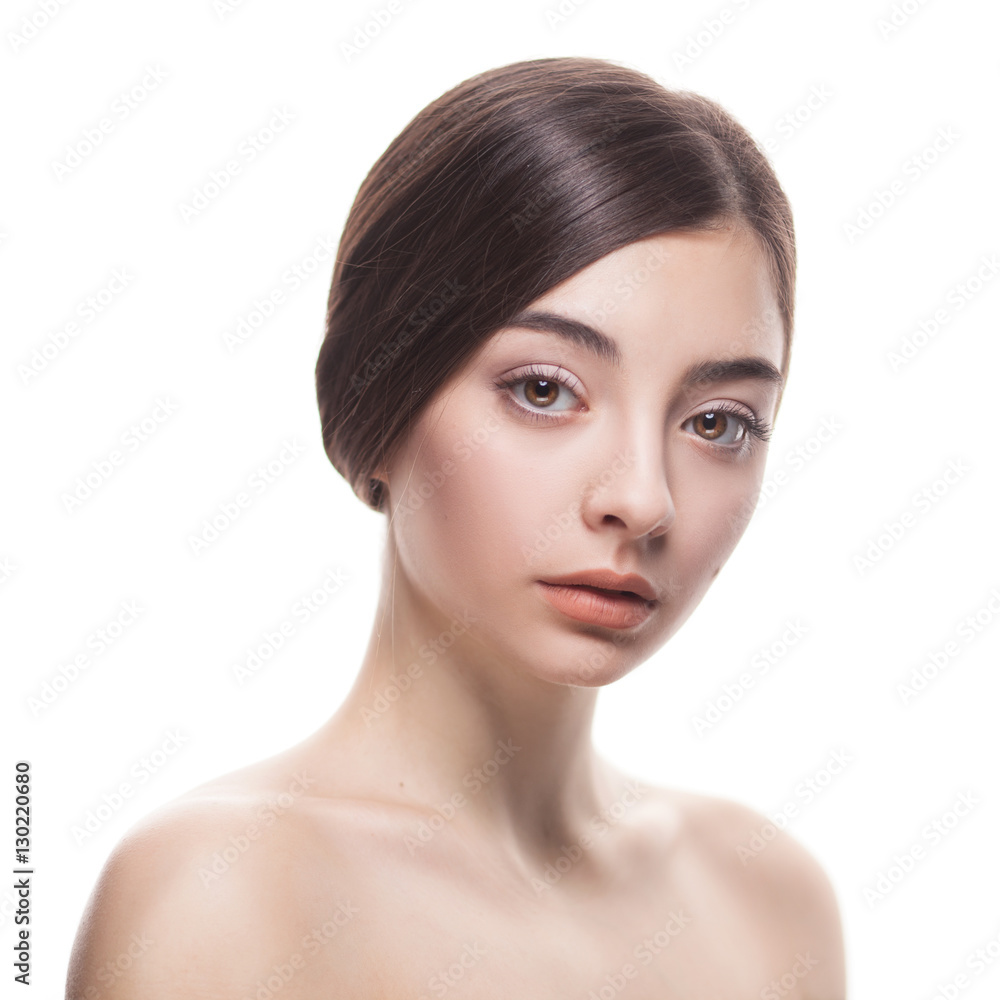 closeup portrait of young woman with clean fresh skin closeup portrait of young woman with clean fresh skin