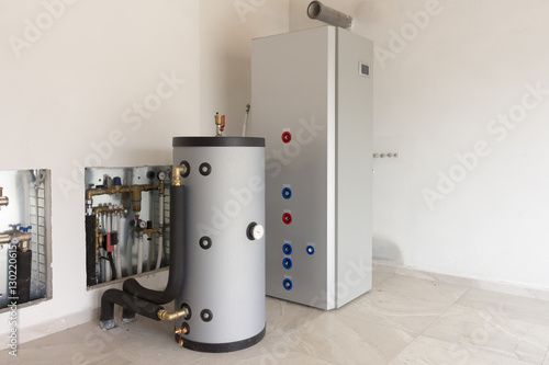heat pump air - water in the boiler room photo