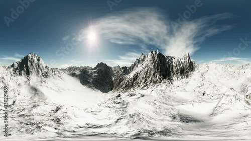 aerial vr 360 panorama of mountains. made with the one 360 degree lense camera without any seams. ready for virtual reality