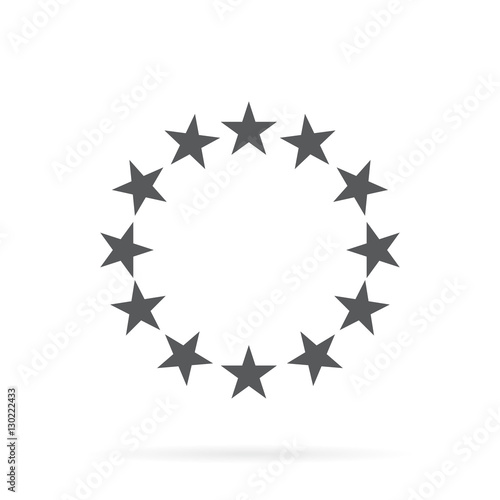 The circle of gold stars on a white background.