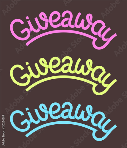 Giveaway lettering with 3d effect, text written in arc shape