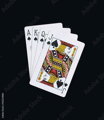 Poker spades of J Q K A playing cards