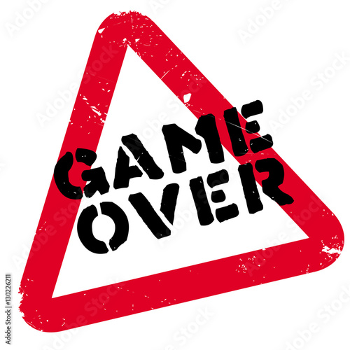 Game over rubber stamp. Grunge design with dust scratches. Effects can be easily removed for a clean, crisp look. Color is easily changed.