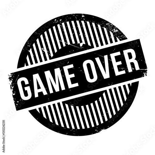 Game over rubber stamp. Grunge design with dust scratches. Effects can be easily removed for a clean, crisp look. Color is easily changed.