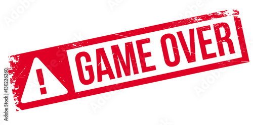 Game over rubber stamp. Grunge design with dust scratches. Effects can be easily removed for a clean, crisp look. Color is easily changed.