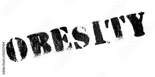 Obesity rubber stamp. Grunge design with dust scratches. Effects can be easily removed for a clean, crisp look. Color is easily changed.