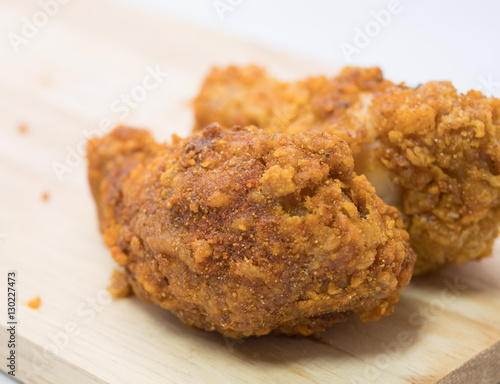 Fried chicken on white background