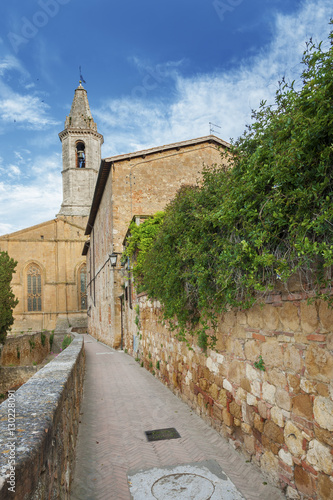cathedral in Medieval Town Pienza, Tuscany, Italy.  photo