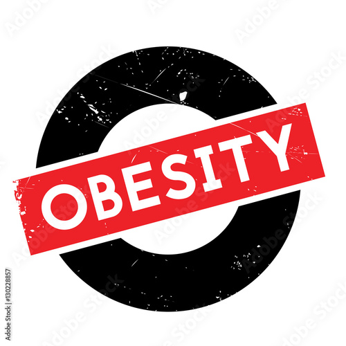 Obesity rubber stamp. Grunge design with dust scratches. Effects can be easily removed for a clean, crisp look. Color is easily changed.