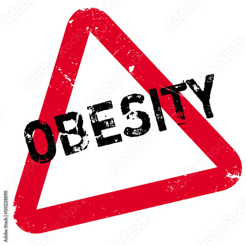 Obesity rubber stamp. Grunge design with dust scratches. Effects can be easily removed for a clean, crisp look. Color is easily changed.