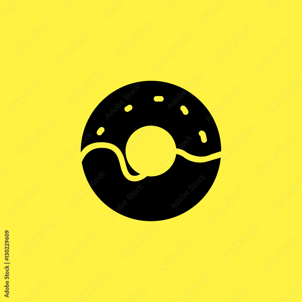 Obraz premium chocolate donut icon. flat design