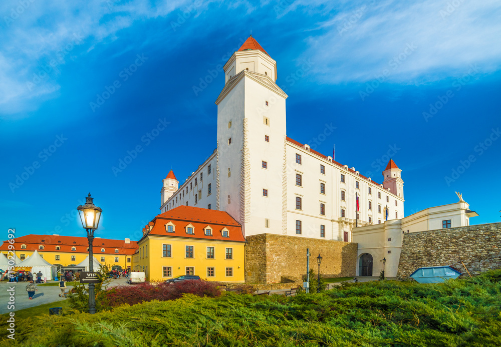 Medieval castle on the hill in Bratislava, Slovakia