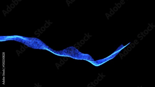 Glowing  wave form particle 3D render look like spider web smooth flowing with moving camera abstract background animation motion graphic suite for add text or making introduction on black background photo
