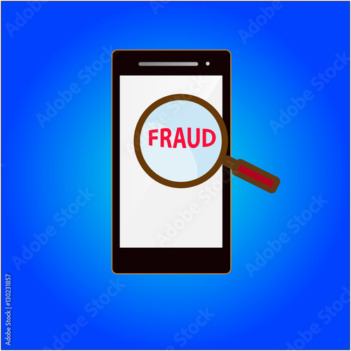 find fraud on mobile phone concept vector