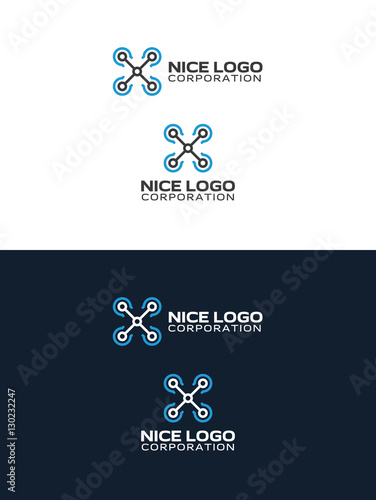 drone copter logo template, modern minimal logotype