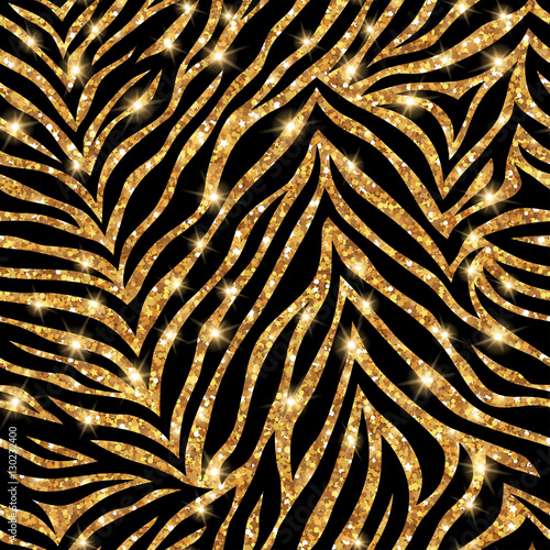 Seamless gold zebra pattern