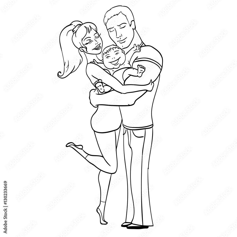 Happy family gesturing with cheerful smile. Happy family gesturing with cheerful smile.