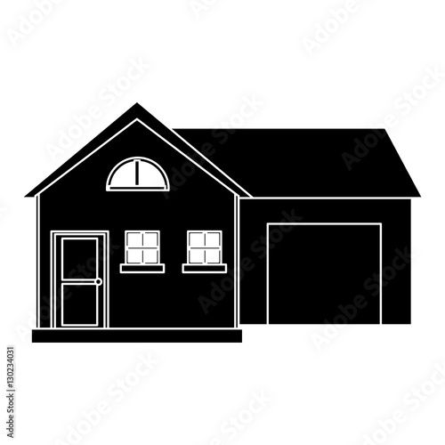 house modern style with garage pictogram vector illustration eps 10 photo