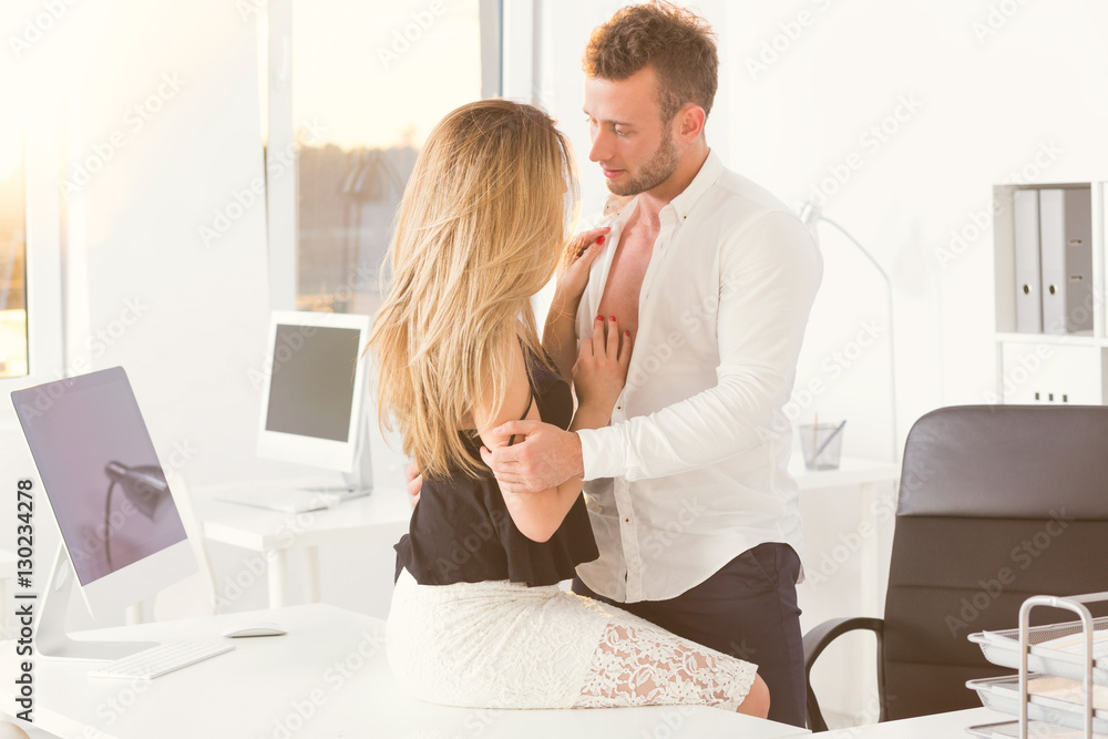 Employees getting intimate in the office Employees getting intimate in the office