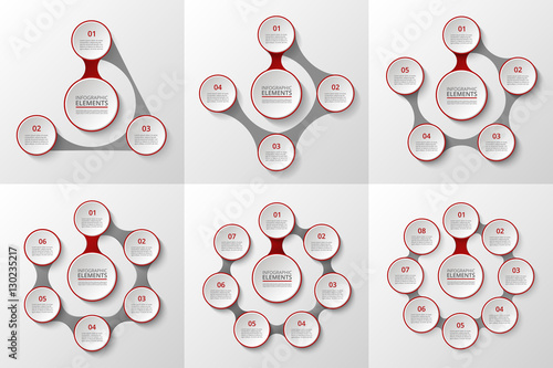 Vector circle infographic set.