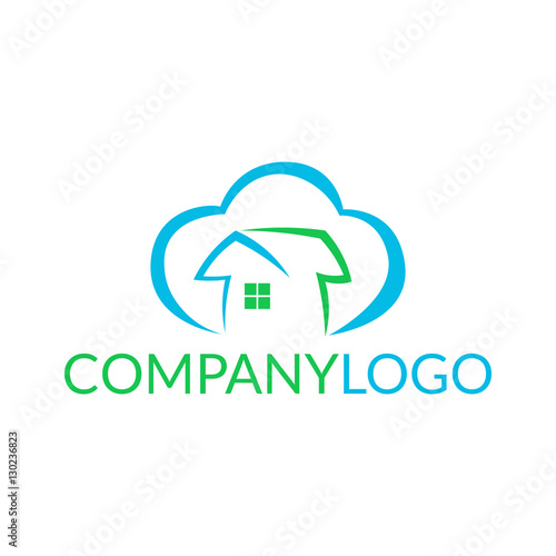 Logo dla firmy - architektura, biuro nieruchomości, wystrój wnętrz - dom w chmurze