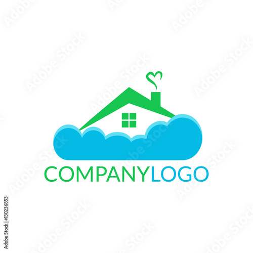 Logo dla firmy - architektura, biuro nieruchomości, wystrój wnętrz - dom w chmurach