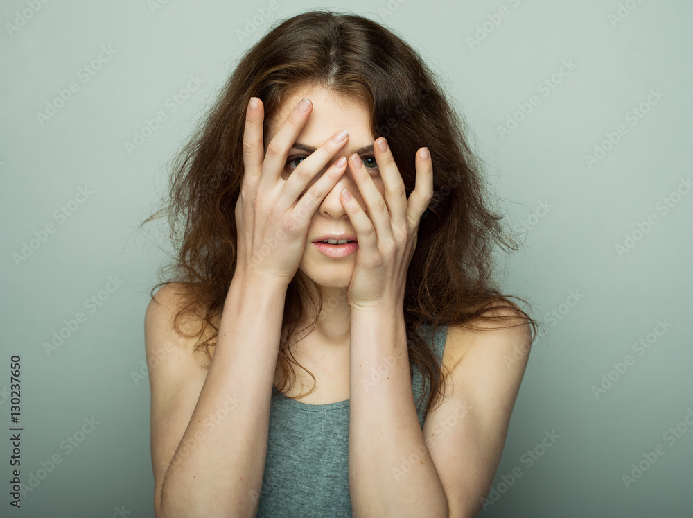 Beautiful young surprised woman. Beautiful young surprised woman.