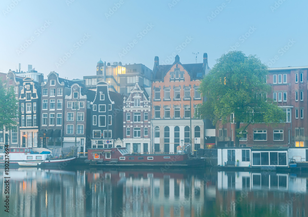 Amsterdam. City Canal at dawn. Amsterdam. City Canal at dawn.