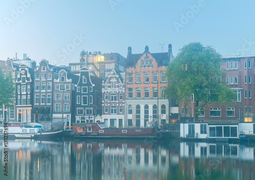 Amsterdam. City Canal at dawn.