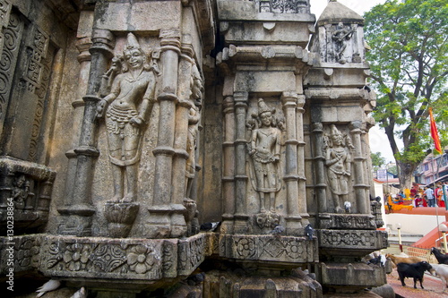 Stone statues in the Kamakhya Hindu temple, Guwahati, Assam photo