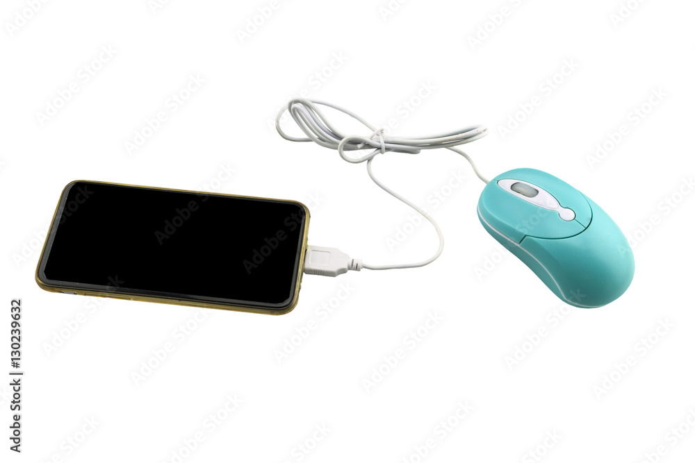computer mouse and cell phone concept of communication on white.Saved with clipping path computer mouse and cell phone concept of communication on white.Saved with clipping path