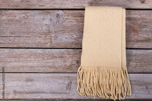 Warm mohair scarf with fringe. photo