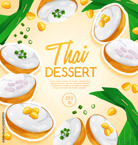 Thai Dessert   Vector Illustration