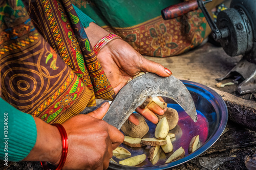 Woman with knife photo