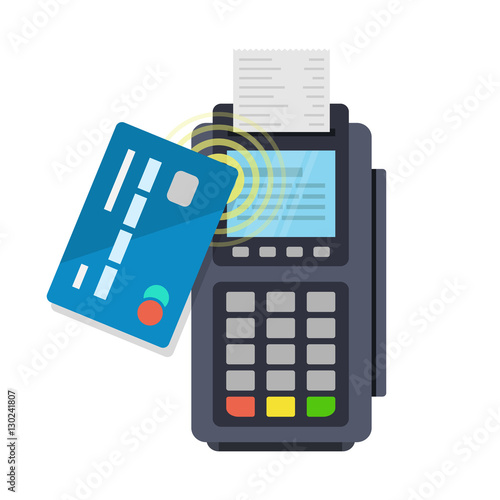 Contactless payment purchase vector illustration