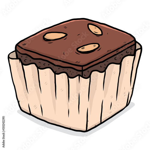 brownie / cartoon vector and illustration, hand drawn style, isolated on white background.