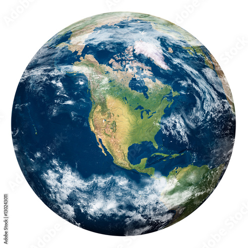 Fototapeta Naklejka Na Ścianę i Meble -  Planet Earth with clouds, North America - Pianeta Terra con nuvole, Nord America