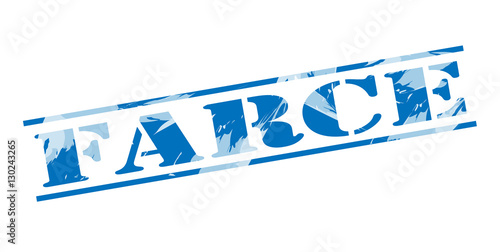 Obraz na płótnie farce blue stamp on white background