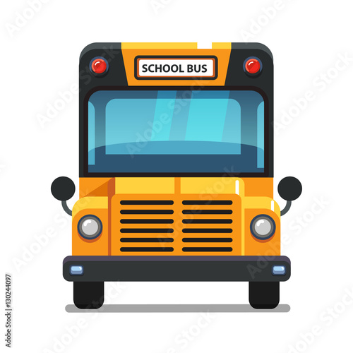 Yellow school bus front view