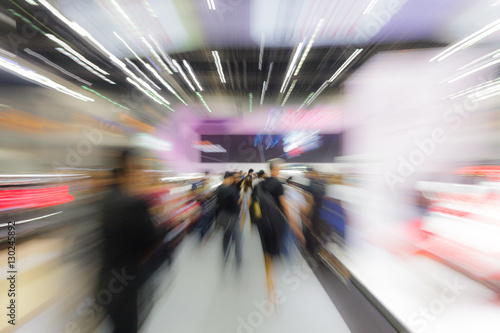 Blur image background of people in exhibition show