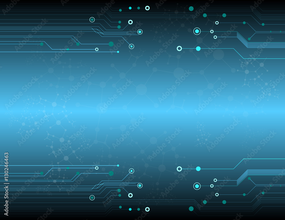 Obraz premium tech vector background with various technological elements.