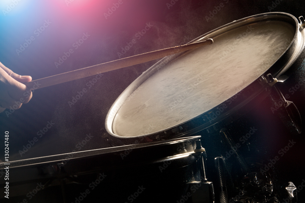 Fototapeta premium The man is playing drumset